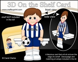 3D On the Shelf Card Kit - Little Footballer Willie plays for Wigan