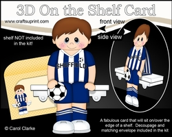 3D On the Shelf Card Kit - Little Footballer Armand plays for Sheffield