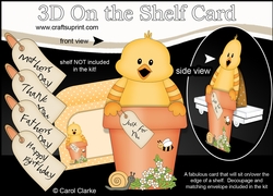 3D On the Shelf Card Kit - Flower Pot Friends Little Chick Quackers
