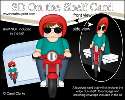 3D On the Shelf Card Kit - Young Man Sal his Motorbike