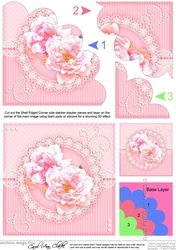 A Touch of Elegance Flowers, Lace & Pearls Shell Edged Corner Side Stacker