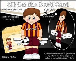 3D On the Shelf Card Kit - Little Footballer Branden plays for Bradford