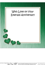 Emerald Wedding Anniversary matching 8x8 insert panel