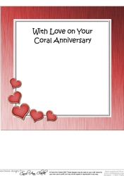 Coral Wedding Anniversary matching 8x8 insert panel
