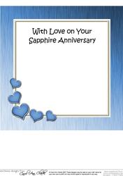 Sapphire Wedding Anniversary matching 8x8 insert panel