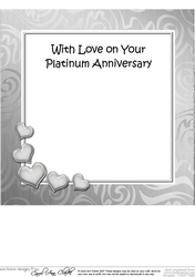 Platinum Wedding Anniversary matching 8x8 insert panel