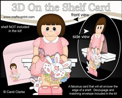 3D On the Shelf Card Kit - Easter Lady Mandy has a Cute Bunny in a Basket