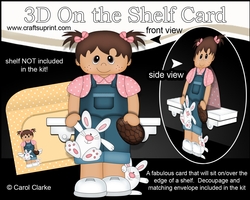 3D On the Shelf Card Kit - Ethnic Easter Toddler Anaya has a Cute Bunny & a Chocolate Easter Egg