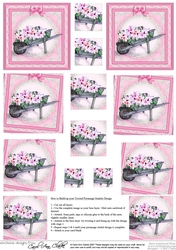 Flower Filled Wheelbarrow Twisted Pyramage sheet