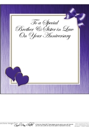 Brother & Sister-in-Law Anniversary matching 8x8 insert panel