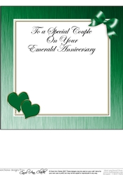 For a Special Couple on your Emerald Wedding Anniversary matching 8x8 insert panel