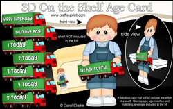 3D On the Shelf Card Kit - Little Toddler Cash is the Birthday Boy with ages 1 - 5 age HGV Lorry Decoupage