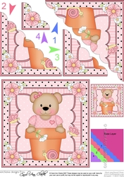 Flower Pot Friends Cute Little Livvy Bear Scalloped Corner Stacker
