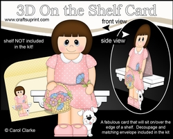 3D On the Shelf Card Kit - Franchesca has a basket of Flowers