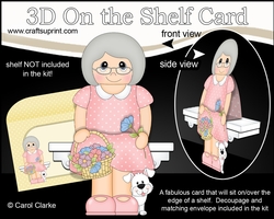 3D On the Shelf Card Kit - Ernestine has a basket of Flowers