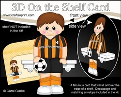 3D On the Shelf Card Kit - Little Footballer Willis plays for Wolverhampton