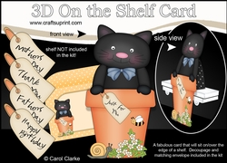 3D On the Shelf Card Kit - Flower Pot Friends Little Black Cat Sooty