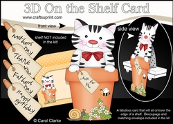 3D On the Shelf Card Kit - Flower Pot Friends Little  Stripey Cat Muffin