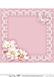 8x8 A Touch of Elegance Flowers Pearls Lace & Butterflies matching insert