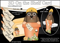 3D On the Shelf Card Kit - Flower Pot Friends Little McDoug Mole