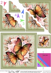 Butterflies & Flowers Scalloped Corner Stacker