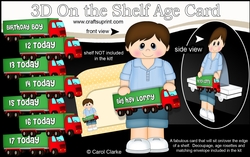 3D On the Shelf Card Kit - Little Teen Derlin is the Birthday Boy with ages 12 - 17 age HGV Lorry Decoupage