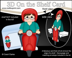 3D On the Shelf Card Kit - Tad Rides his Motor Scooter