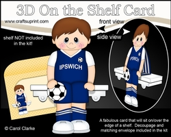3D On the Shelf Card Kit - Little Footballer Hilario plays for Ipswich