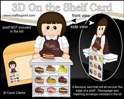3D On the Shelf Card Kit - The Cake Shop Laine serves a delicious slice of Gateaux