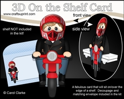 3D On the Shelf Card Kit - Teen Tyrell Rides his Motorbike
