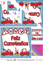 Spanish Birthday Cars Scalloped Corner Stacker