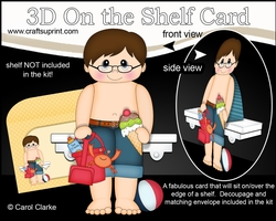 3D On the Shelf Card Kit - Marvin is spending the Day on the Beach