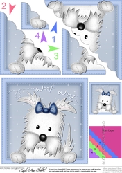 Little Jock Westie Dog Scalloped Corner Stacker