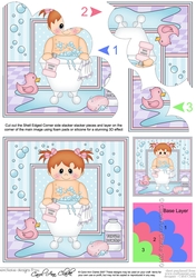 Cute Little Bathtub Toddler Girl Shell Edged Corner Side Stacker