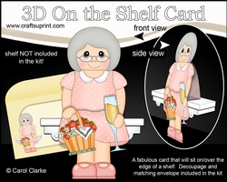 3D On the Shelf Card Kit - Strawberry & Bubbly Old Lady Brianne