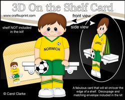 3D On the Shelf Card Kit - Little Footballer Leopoldo plays for Norwich
