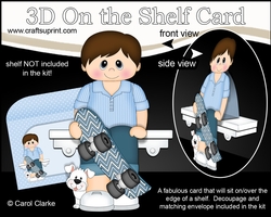 3D On the Shelf Card Kit - Little Teen Hobert has a Skateboard