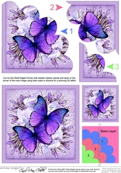 Butterflies & Flowers Shell Edged Corner Side Stacker