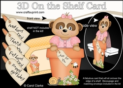 3D On the Shelf Card Kit - Flower Pot Friends Little Baby Meerkat Natalya