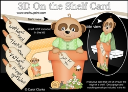 3D On the Shelf Card Kit - Flower Pot Friends Little Baby Meerkat Alexis