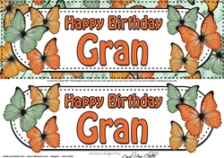Large DL Birthday GRAN Butterflies 3D decoupage