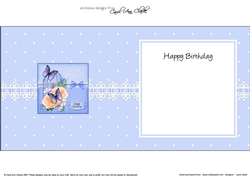 Birthday Butterflies, Flowers & Pearls Birdcage square landscape insert