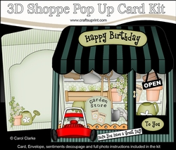 3D Shoppe Window Pop Up Card Kit -  Garden Store Gardening Supplies Shop