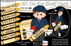 3D On the Shelf Card Kit - Cute Little Schoolboy Filip