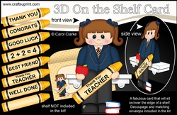 3D On the Shelf Card Kit - Cute Little Schoolgirl Jasmine