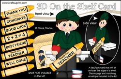 3D On the Shelf Card Kit - Cute Little Schoolboy Perci