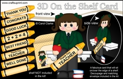 3D On the Shelf Card Kit - Cute Little Schoolgirl Latoria
