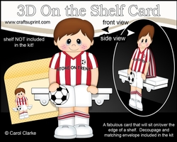 3D On the Shelf Card Kit - Little Footballer Renato plays for Stoke on Trent