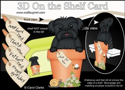 3D On the Shelf Card Kit - Flower Pot Friends Little Shih Tzu Dog Bo