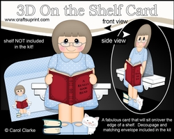 3D On the Shelf Card Kit - Older Lady Renee is Reading a Good Book